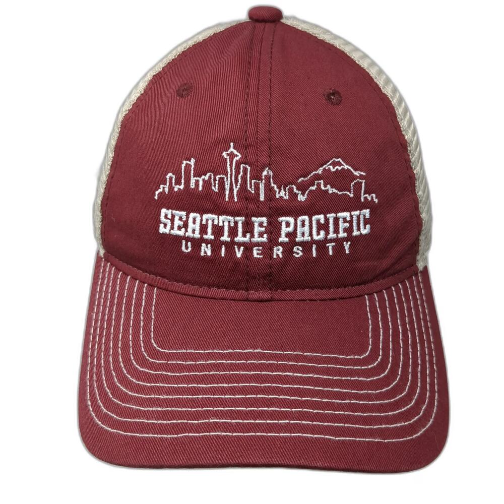 The Game Trucker Hat Red One Size Seattle Pacific University Skyline Mesh Back